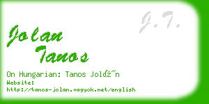 jolan tanos business card